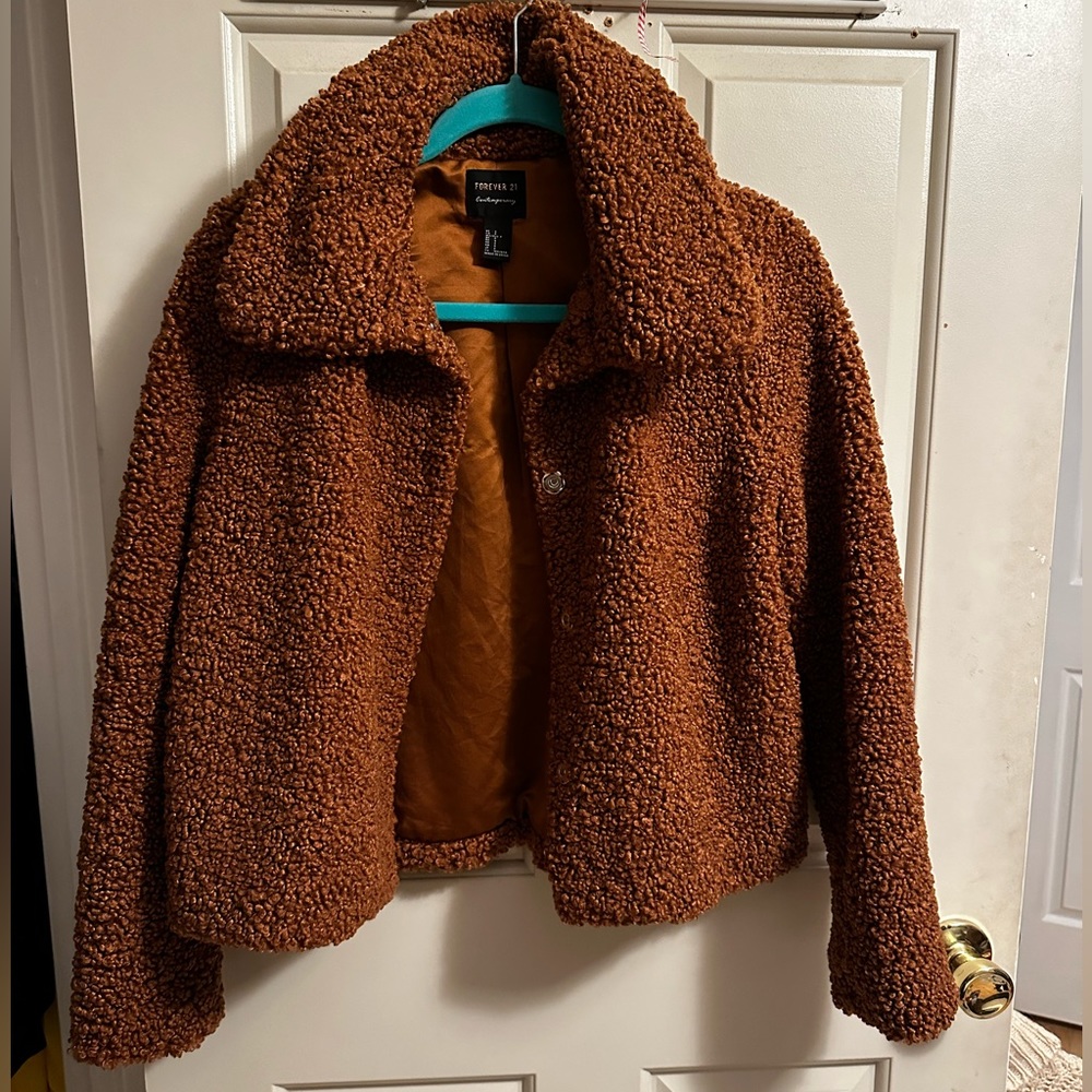 Cropped Teddy Coat Jacket